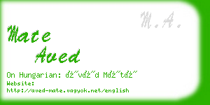 mate aved business card